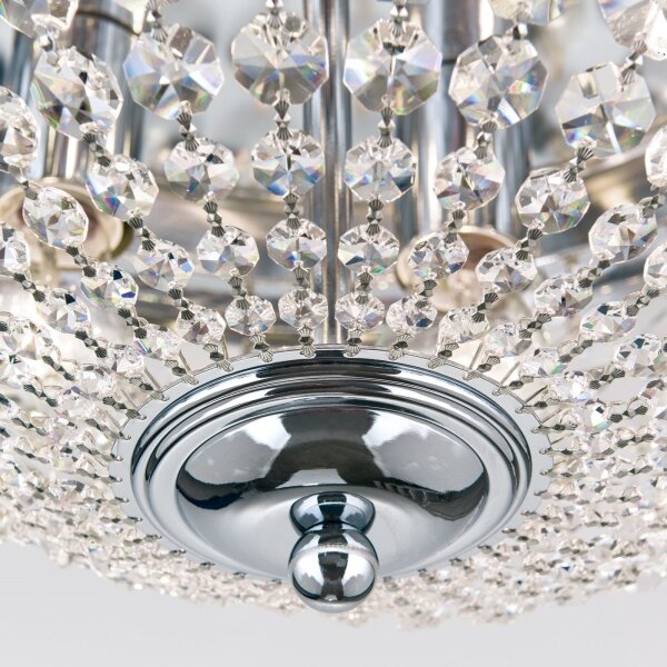Orion DLU 1840/47-Plafoniera di cristallo PLAFOND 6xE27/40W/230V diametro 47 cm cromo