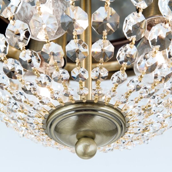 Orion DLU 1840/35-Plafoniera di cristallo PLAFOND 3xE27/40W/230V diametro 35 cm bronzo