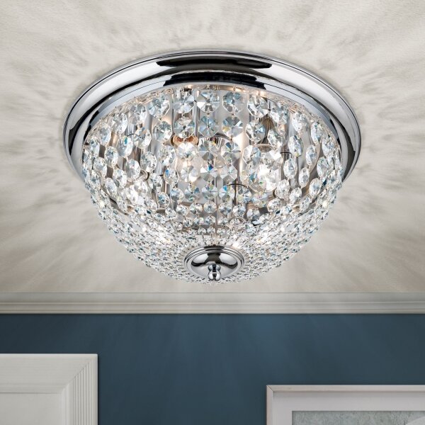 Orion DLU 1840/47-Plafoniera di cristallo PLAFOND 6xE27/40W/230V diametro 47 cm cromo