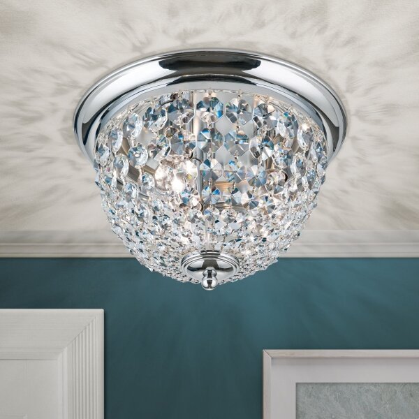 Orion DLU 1840/35-Plafoniera di cristallo PLAFOND 3xE27/40W/230V diametro 35 cm cromo
