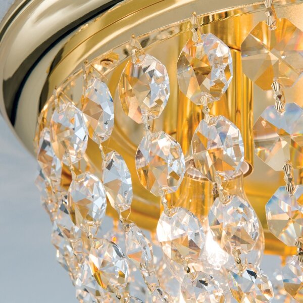 Orion DLU 1840/47-Plafoniera di cristallo PLAFOND 6xE27/40W/230V diametro 47 cm oro