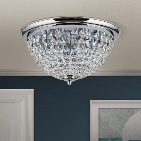 Orion DLU 1840/47-Plafoniera di cristallo PLAFOND 6xE27/40W/230V diametro 47 cm cromo