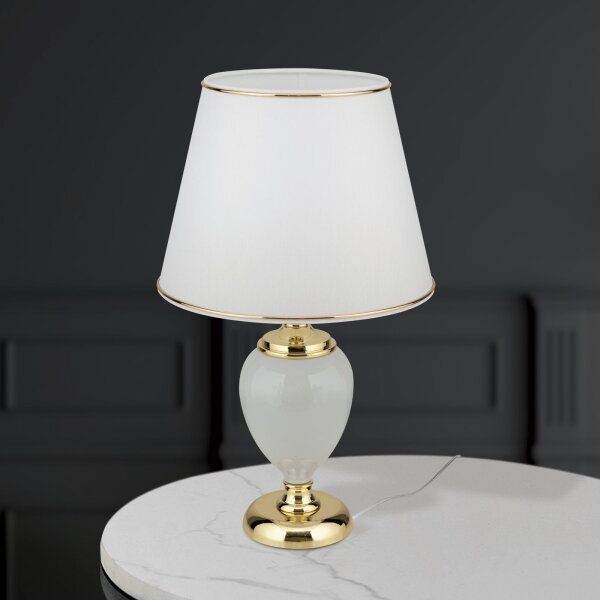 Orion LA 4-1229 - Lampada da tavolo OVUM 1xE27/40W/230V 48 cm ceramiche bianco/oro