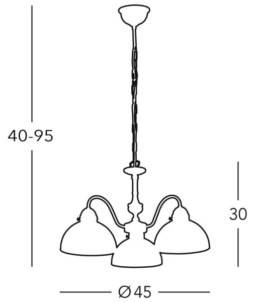 Kolarz 731.83.73 - Lampadario fisso NONNA 3x/E27/75W/230V
