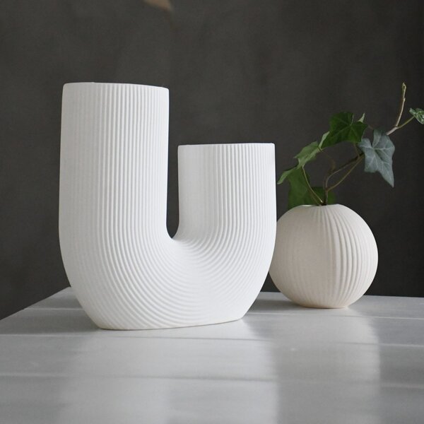 Storefactory Vaso Balena in Ceramica opaca Bianco