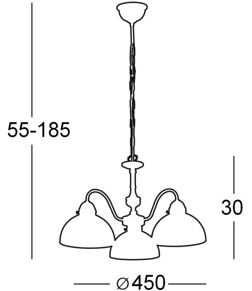 Kolarz 731.83.17 - Lampadario a sospensione con catena NONNA 3x E27/75W/230V