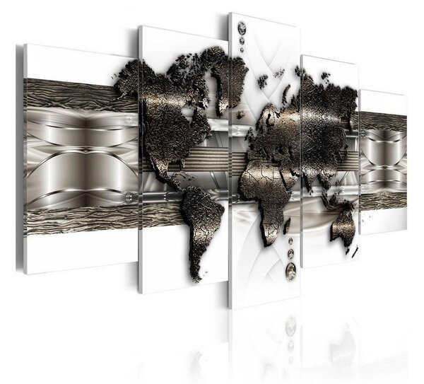 Quadro Mappa di mondo di metallo II