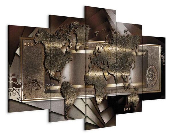 Quadro Mappa marrone castagna
