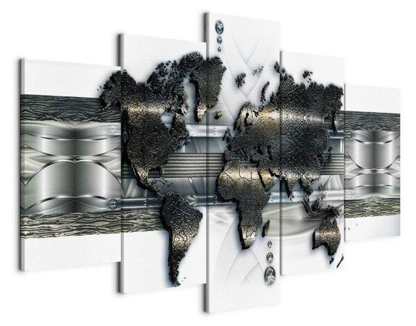 Quadro Mappa di mondo di metallo