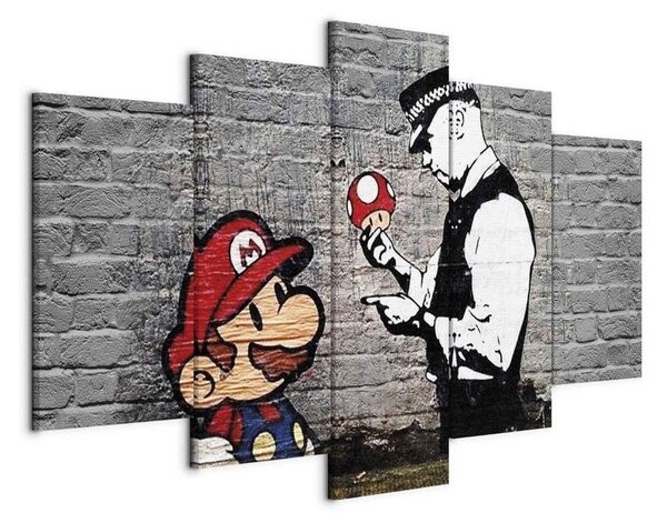 Quadro Super Mario Mushroom Cop (Banksy)