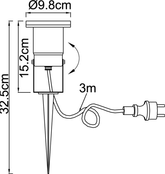 Globo 32076 - Lampada da esterno STYL 1xGU10/35W/230V IP65
