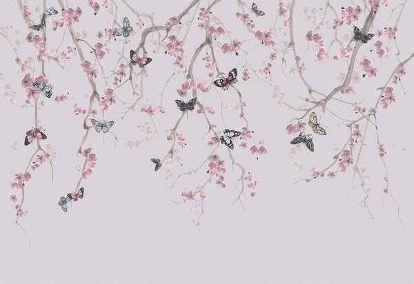Carta da parati Fiori e farfalle di Sakura, Carta da parati Foresta, Carta da parati Alberi, u97056 : Uwalls.it