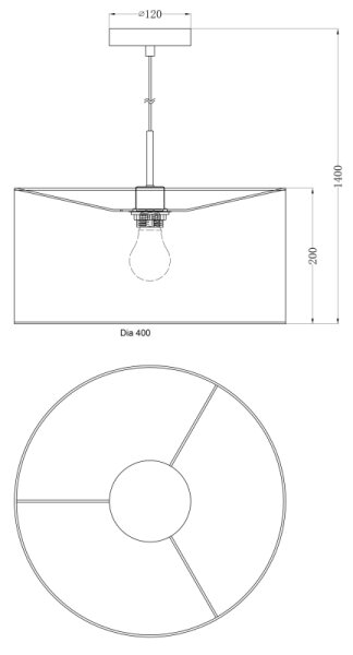 Globo 15188H - Lampadario AMY I 1xE27/60W/230V