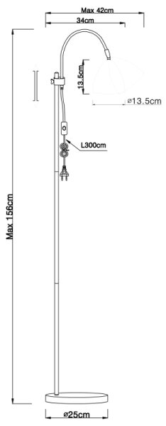 GLOBO 24857S - Lampada da terra ARCHIBALD 1xE14/40W/230V