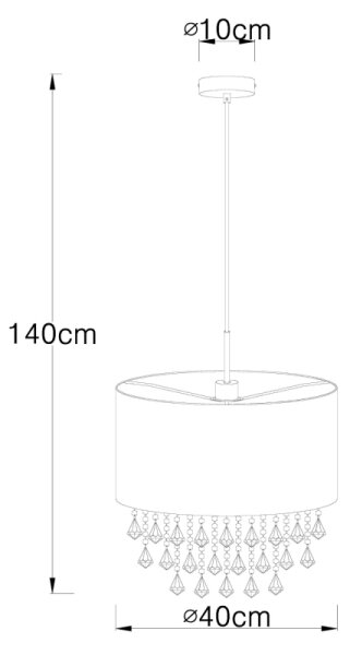 Globo 15187H3 - Lampadario AMY 1xE27/60W