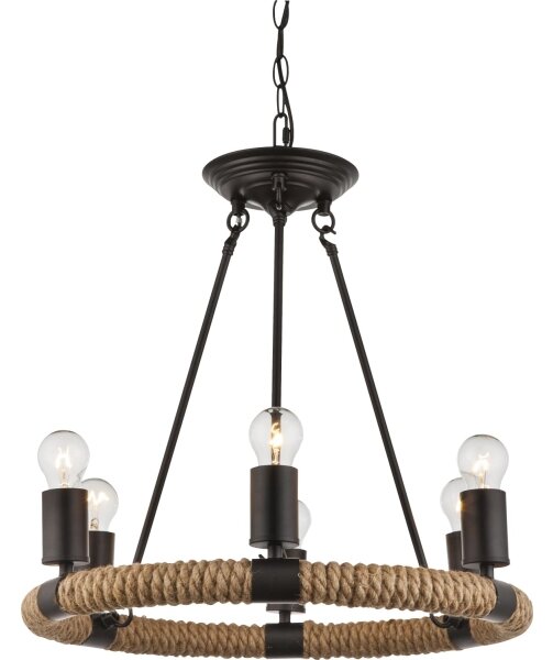 GLOBO 69029-6 - Lampadario a sospensione con catena ULLEU 6xE27/40W/230V