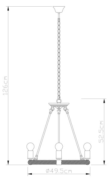 GLOBO 69029-6 - Lampadario a sospensione con catena ULLEU 6xE27/40W/230V