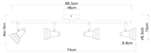 Globo 56134-4 - Faretto LED ALASKA 4xLED/4W/230V cromo lucido