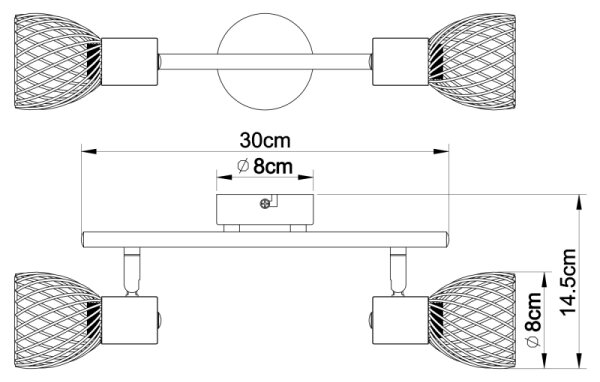 Globo 54809-2 - Luce Spot TEXAS 2xE14/40W/230V cromo opaco