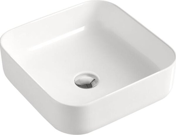 Beitz & Walz AqvaVetroceramica Vaso da appoggio "SlimRim" senza bordo sporgente 385 x 385 mm bianco