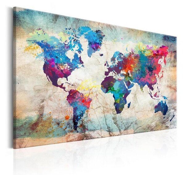 Quadro World Map Colourful Madness