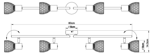 Globo 54809-4 - Luce Spot TEXAS 4xE14/40W/230V cromo opaco
