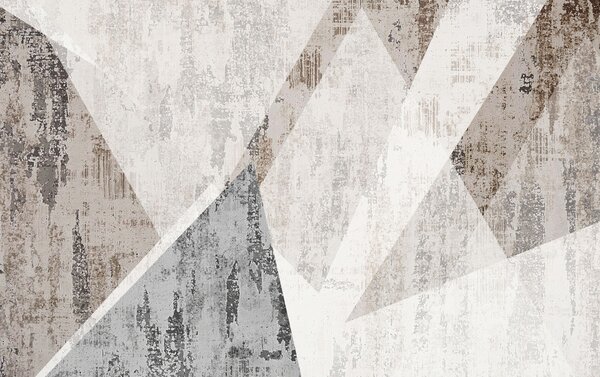 Carta da parati Forme geometriche moderne di triangoli nello stile del loft grunge, Carta da parati lastrazione, u97203 : Uwalls.it