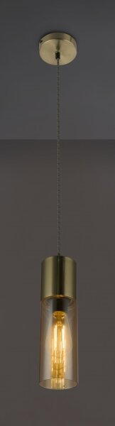 GLOBO 21000HM - Lampadario a sospensione con filo ANNIKA 1xE27/25W/230V diametro 10,5 cm ottone