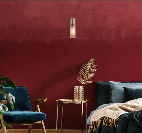 GLOBO 21000HM - Lampadario a sospensione con filo ANNIKA 1xE27/25W/230V diametro 10,5 cm ottone
