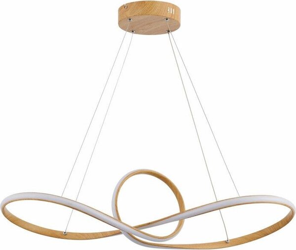 Lampada a sospensione LED Arlena in legno chiaro 40W, tonalità di bianco, 3200 lm, metallo, dimensioni: 120x76x28 cm, IP20, Reality