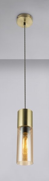 GLOBO 21000HM - Lampadario a sospensione con filo ANNIKA 1xE27/25W/230V diametro 10,5 cm ottone