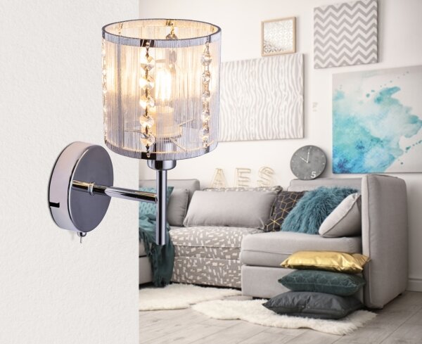 Globo 15091W - Applique WALLA 1xE14/40W/230V cromo