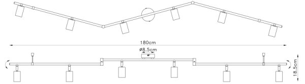 Globo 54008-6 - Faretto MARTHA 6xE27/60W/230V
