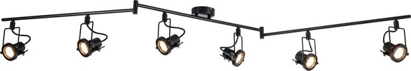 Lampada a sospensione Fiji 2 nera 6xGU10x50W in metallo, dimensioni: 16x175x6 cm, IP20, Reality