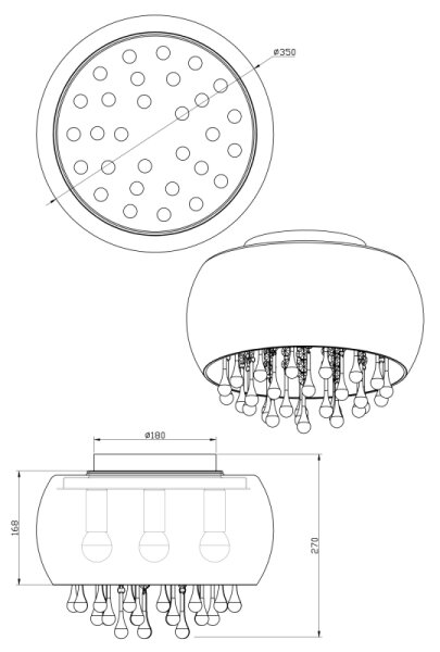 Globo 15809D - Plafoniera KALLA 5xE14/25W/230V