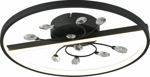 Lampada da soffitto a LED Dacota 24W 4000K 1920lm, plastica nera, dimensioni: 7x45x45 cm, IP20, Reality