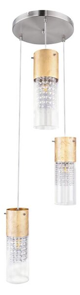 Globo 15908-3G - Lampadario a sospensione con filo WEMMO 3xE27/60W/230V diametro 30 cm oro