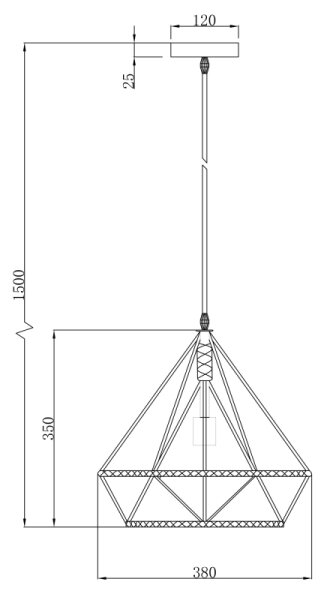 Globo 69029 - Lampadario a sospensione con filo ULLEU 1xE27/60W/230V