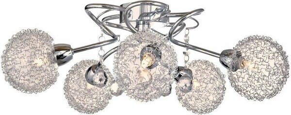 Lampada da soffitto Vesna cromata 5xG9x33W in metallo, dimensioni: 15x48x48 cm, IP20, Reality
