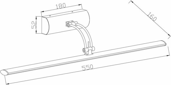 Applique LED Picture Light cromata 8W, bianco caldo, 640 lm, metallo, dimensioni: 16x55x16 cm, IP20, Reality