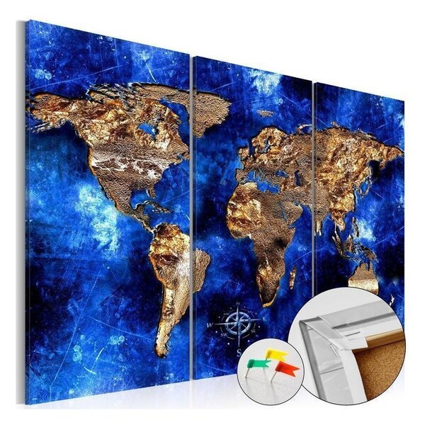 Quadri di sughero Golden Continents [Cork Map]