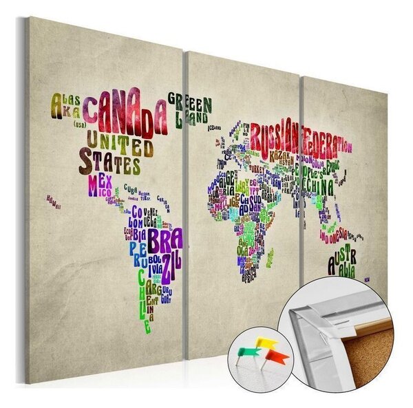 Quadri di sughero Colorful Countries [Cork Map]