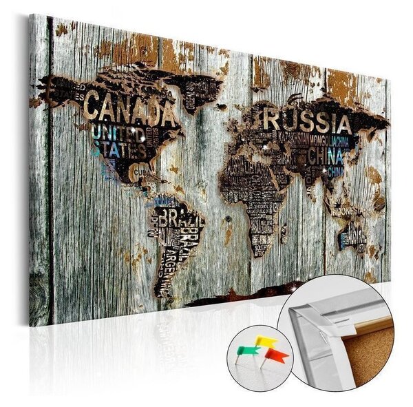 Quadri di sughero Wooden Border [Cork Map]