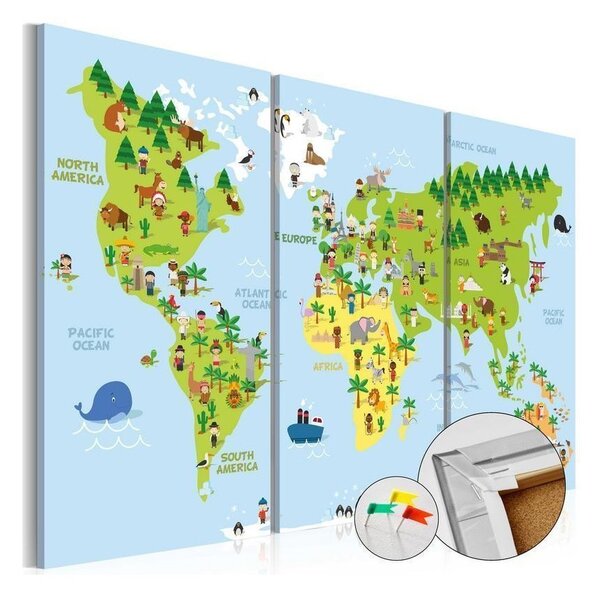 Quadri di sughero Children's World [Cork Map]