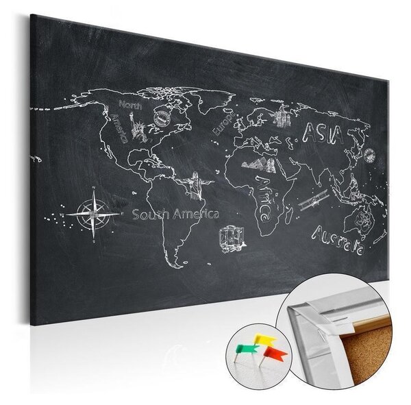 Quadri di sughero Travel broadens the Mind [Cork Map]