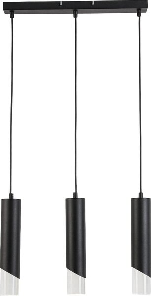 Lampada a sospensione Hardin nera 3xE27x40W in acrilico, dimensioni: 120x45x6 cm, IP20 Reality