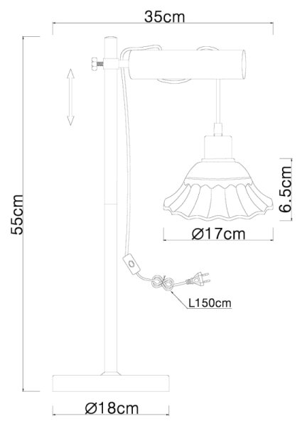 Globo 54050-1T - Lampada da tavolo JOWITA 1xE27/40W/230V
