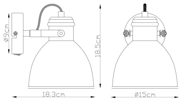 Globo 54018-1S - Faretto da muro WIHO 1xE27/40W/230V