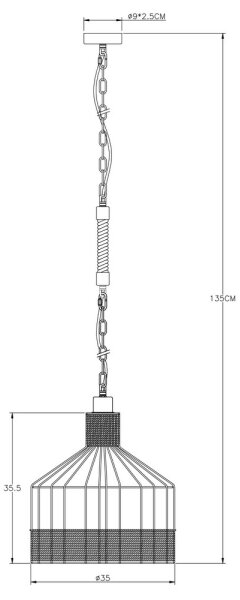 Globo 15674H1 - Lampadario su catena HALIA 1xE27/60W/230V