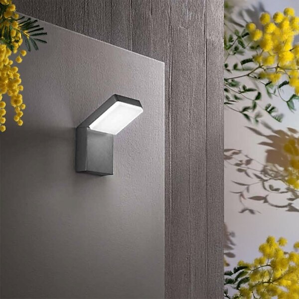 Applique esterno orientabile perenz piega 8336 a ct ip65 led cct antracite opaco - Perenz